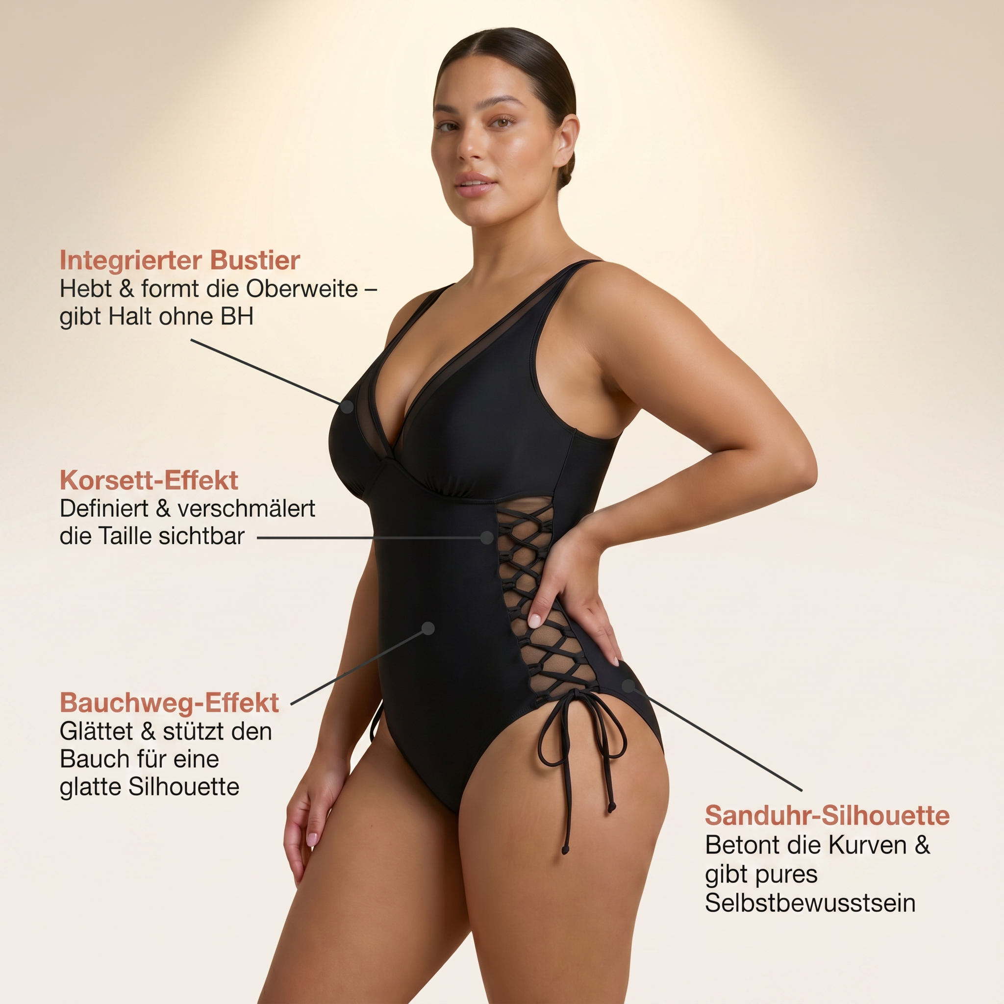 SELINA™ One-Piece Corset Effect Swimsuit